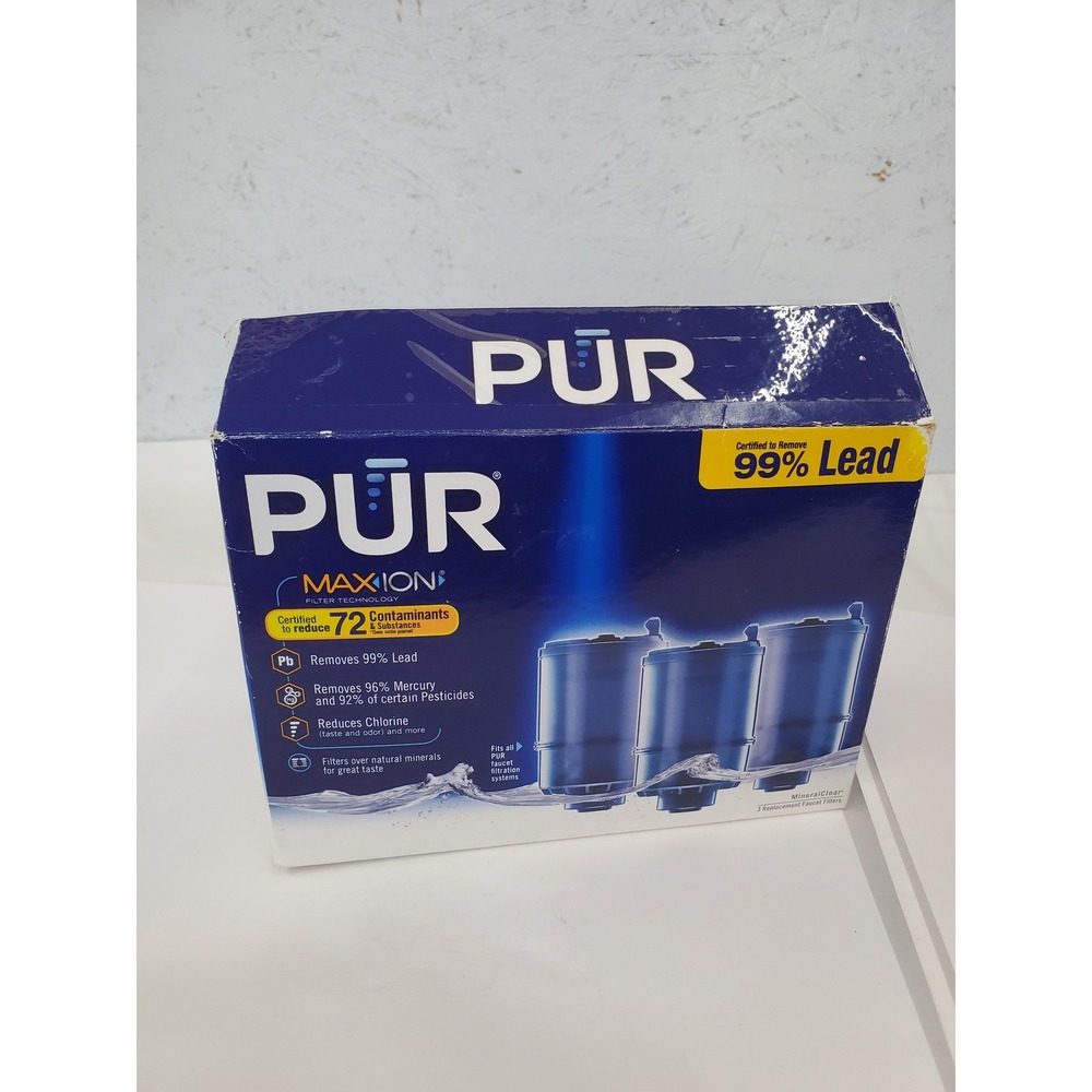 PUR MAXION MineralClear Faucet Replacement Filters 3 Pack RF-9999 Blue